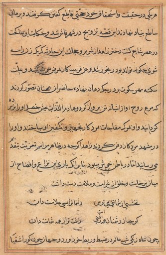 Page from Tales of a Parrot (Tuti-nama): text page