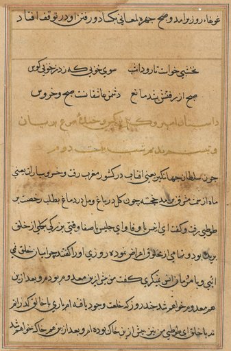 Page from Tales of a Parrot (Tuti-nama): text page