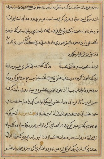 Page from Tales of a Parrot (Tuti-nama): text page