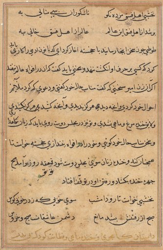 Page from Tales of a Parrot (Tuti-nama): text page