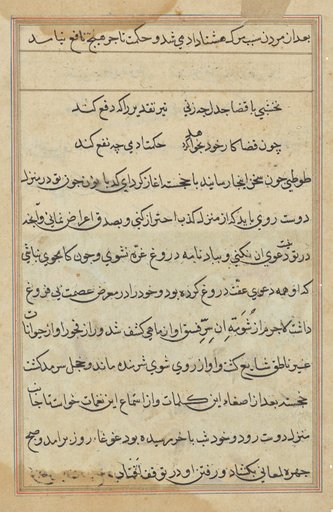 Page from Tales of a Parrot (Tuti-nama): text page