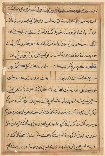 Page from Tales of a Parrot (Tuti-nama): text page
