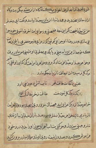 Page from Tales of a Parrot (Tuti-nama): text page