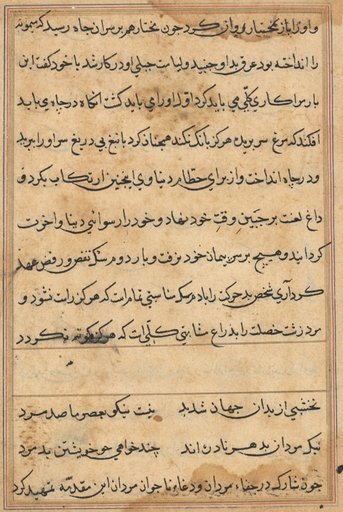 Page from Tales of a Parrot (Tuti-nama): text page