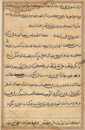 Page from Tales of a Parrot (Tuti-nama): text page