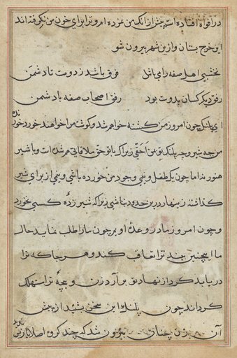 Page from Tales of a Parrot (Tuti-nama): text page