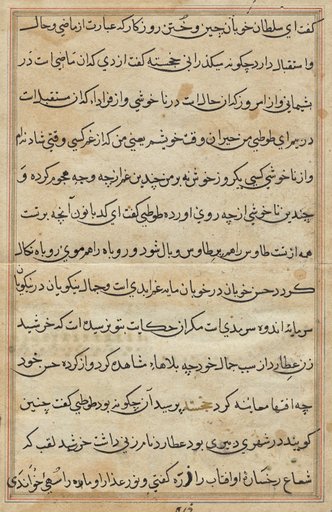 Page from Tales of a Parrot (Tuti-nama): text page