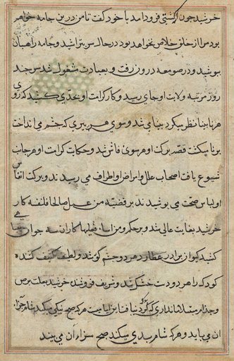 Page from Tales of a Parrot (Tuti-nama): text page