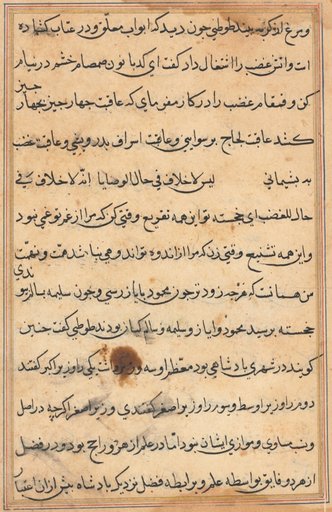 Page from Tales of a Parrot (Tuti-nama): text page