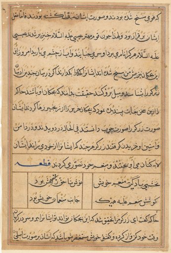 Page from Tales of a Parrot (Tuti-nama): text page