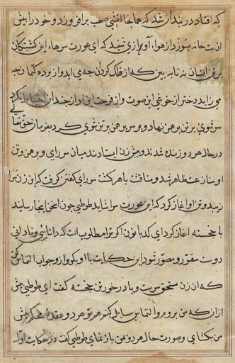 Page from Tales of a Parrot (Tuti-nama): text page