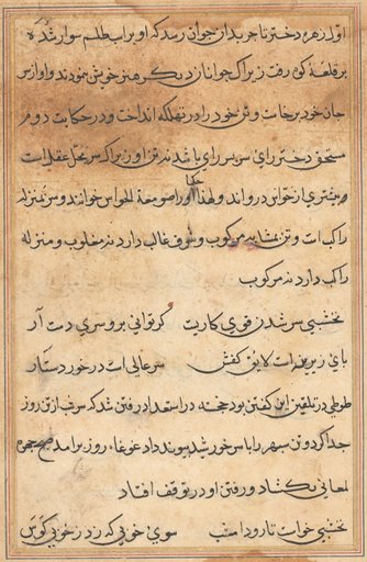 Page from Tales of a Parrot (Tuti-nama): text page