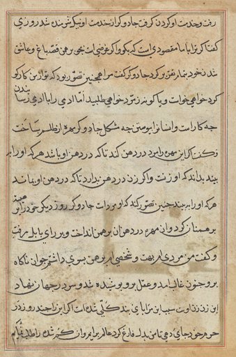 Page from Tales of a Parrot (Tuti-nama): text page