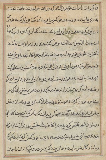 Page from Tales of a Parrot (Tuti-nama): text page
