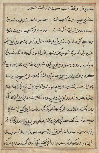 Page from Tales of a Parrot (Tuti-nama): text page