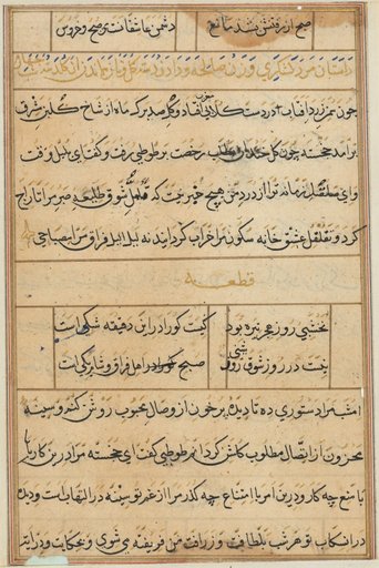 Page from Tales of a Parrot (Tuti-nama): text page