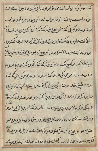 Page from Tales of a Parrot (Tuti-nama): text page