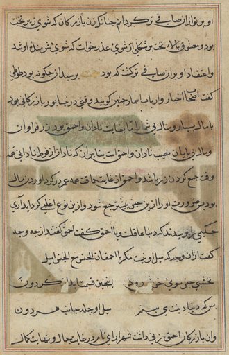 Page from Tales of a Parrot (Tuti-nama): text page