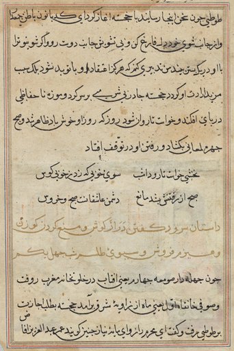 Page from Tales of a Parrot (Tuti-nama): text page