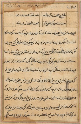 Page from Tales of a Parrot (Tuti-nama): text page