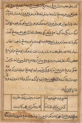 Page from Tales of a Parrot (Tuti-nama): text page