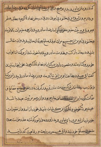 Page from Tales of a Parrot (Tuti-nama): text page