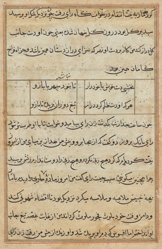Page from Tales of a Parrot (Tuti-nama): text page