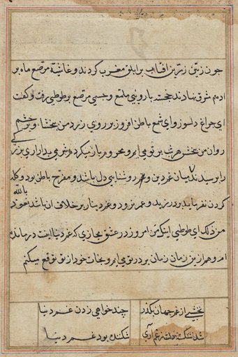 Page from Tales of a Parrot (Tuti-nama): text page
