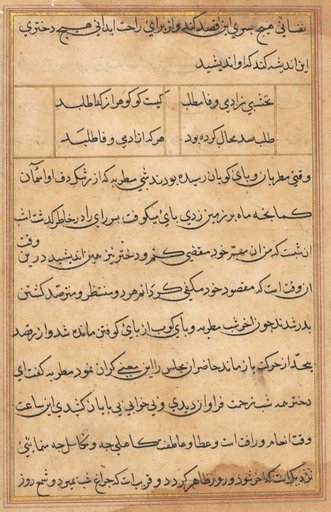 Page from Tales of a Parrot (Tuti-nama): text page