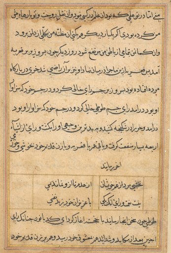 Page from Tales of a Parrot (Tuti-nama): text page