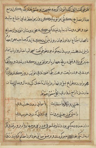 Page from Tales of a Parrot (Tuti-nama): text page