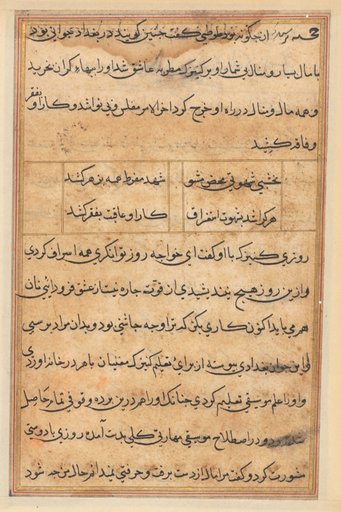 Page from Tales of a Parrot (Tuti-nama): text page