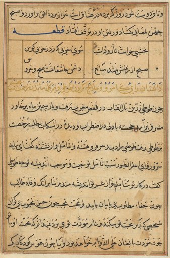 Page from Tales of a Parrot (Tuti-nama): text page