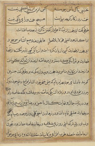 Page from Tales of a Parrot (Tuti-nama): text page