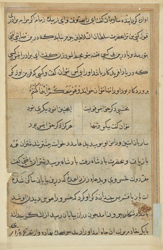 Page from Tales of a Parrot (Tuti-nama): text page