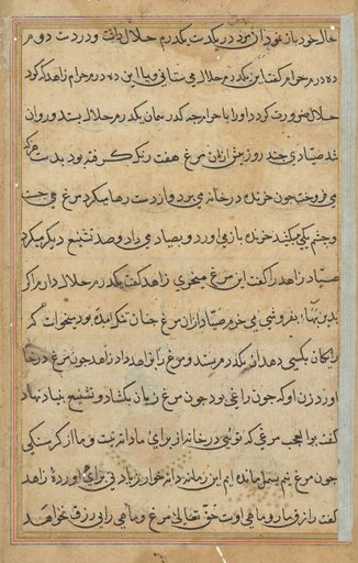 Page from Tales of a Parrot (Tuti-nama): text page