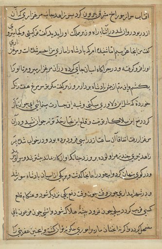 Page from Tales of a Parrot (Tuti-nama): text page