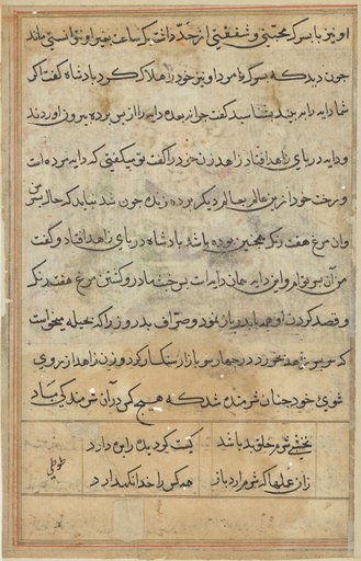 Page from Tales of a Parrot (Tuti-nama): text page