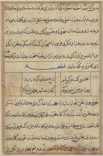 Page from Tales of a Parrot (Tuti-nama): text page