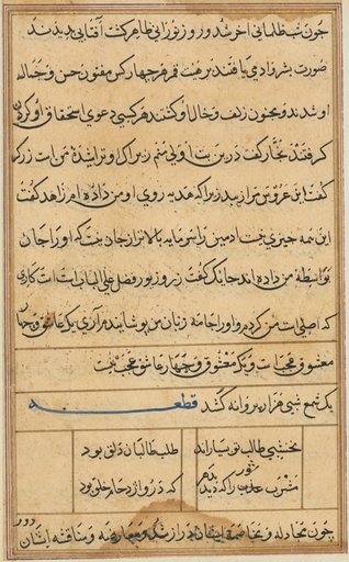Page from Tales of a Parrot (Tuti-nama): text page