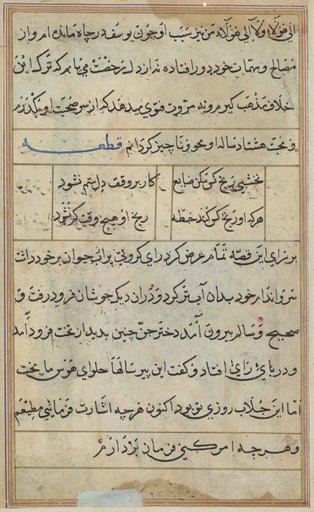 Page from Tales of a Parrot (Tuti-nama): text page