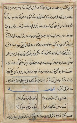 Page from Tales of a Parrot (Tuti-nama): text page