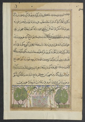Landscape with a lotus pool, from a Tuti-nama (Tales of a Parrot): Eighth Night