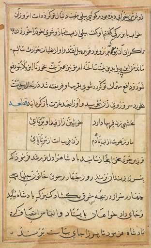 Page from Tales of a Parrot (Tuti-nama): text page