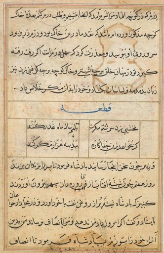 Page from Tales of a Parrot (Tuti-nama): text page