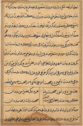 Page from Tales of a Parrot (Tuti-nama): text page