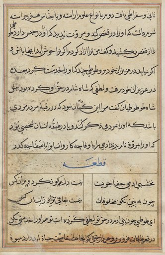 Page from Tales of a Parrot (Tuti-nama): text page