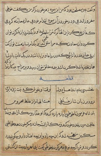 Page from Tales of a Parrot (Tuti-nama): text page