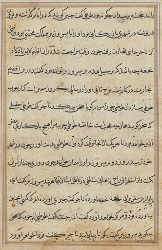 Page from Tales of a Parrot (Tuti-nama): text page