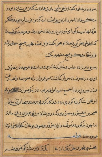 Page from Tales of a Parrot (Tuti-nama): text page